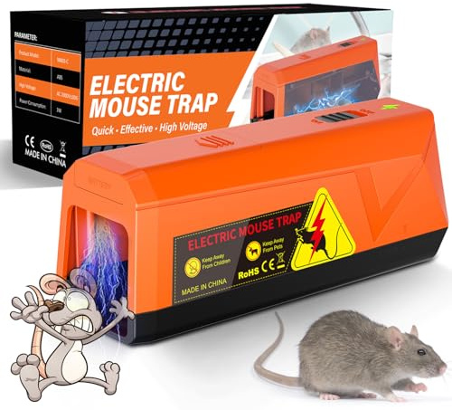 Trappola per Topi Elettrica, Trappole per Topi a Batteria da 2000 V, Potente per Uccidere i Topi All'istante, Adatta per Cucine, Magazzini e Soffitte, Efficace per Piccoli Topi (naranja)