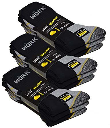 9 par kvinnor herr strumpor arbetssockor bomullsstrumpor fritid sport Storlek 39-42