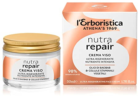 L'Herboristica Athena's - Nutra Repair Ultra-Regenererande ansiktskräm - fuktgivande ansiktskräm med ekologisk Baobabolja och växtstamceller - 50 ml