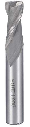 Sourcingmap 10mm Shank 10mm x 22mm Straight Flat Nose End Mill Cutter CNC Router Bits 2 Flute