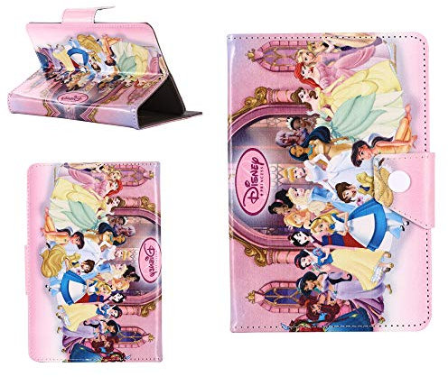 Pink Princesses theme - Princess Girl Cartoon Universal Case - children kids Tablet Cover / 7 inch Tab - 7 Size compatible with ANY Model Samsung Android Ipad Amazon kindle etc