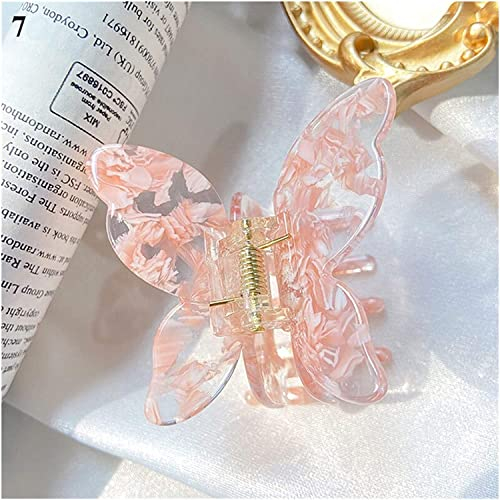 Bapao Haarspangen Süße Fee Schmetterling Form Haar Krallen Klammern Marmor Leoparden Druck Haarklammern Frauen Acryl Haarnadeln Barrettes Haarschmuck Geschenk (Color : 7)