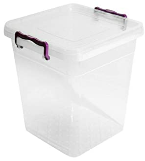 Easy Shopping® Clear Plastic Storage Box Lid Clip Locking Office Home Kitchen Food Container Multi-Purpose (10L Deep Container)