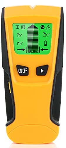 Balkenfinder, 5-in-1 Wandscanner – Balkendetektor/spannungsführender Drahtdetektor/Holzdetektor/Kabeldetektor, hintergrundbeleuchtetem LCD-Display und Rohrdetektor, bis zu 75 mm