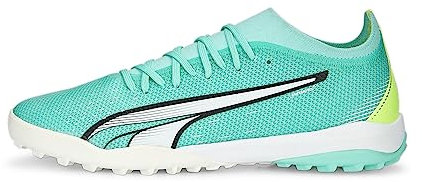 PUMA Mens Ultra Match TT Football Boots - Electric Peppermint-PUMA White-Fast Yellow , 7.5 UK