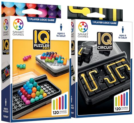 Smart Games - Iq Puzzler Pro + Iq Circuit | Juegos De Mesa Niños 6 Años O Más | Juegos Educativos 6 Años | Juego de Mesa Niño | Rompecabezas Niños