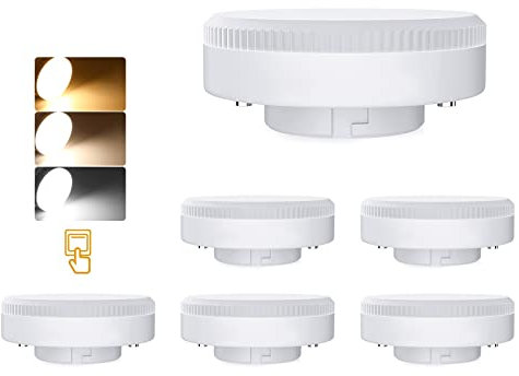 Lampadine GX53 LED, 7W GX53 LED 3000K/4000K/6000K 700LM, AC 220-240V Non Dimmerabili, Non Sfarfallanti, 6 Pezzi