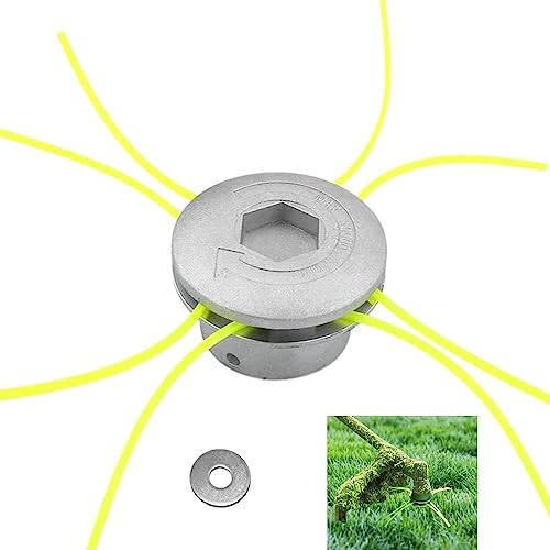 Aluminium Fadenkopf, FaJoek Aluminium Rasentrimmer Kopf Universeller mit 4 Faden, Doppelfadenkopf für Motorsense, Aluminium-Gras Mähkopf, für Motorsense Garten Rasentrimmer, Garten Rasen Terrasse