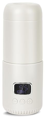 Hoapin Calentador de Biberón Portátil 400 ML, Temperatura Regulable 37~55 °C, Preparador Automático de Biberones Ideal para Viajes y Uso Diario