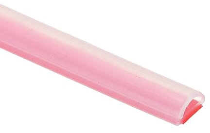 PATIKIL Guarnizione per Porte in Silicone, 9.8 ft Guarnizione per Porte Autoadesiva a Forma di D per Cornice Porta, Tenuta Finestra, Ampio Spazio, 0.31Lx0.04Tx0.16H, Trasparente/Rosso