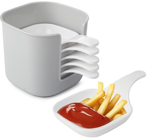 Jogoico Dip SchäLchen 6 Stück Mehrzweck-Dip Schalen Mini Dipschale mit Griff Dip-Schüssel mit Griffen der Dipschale Ketchup Weiß