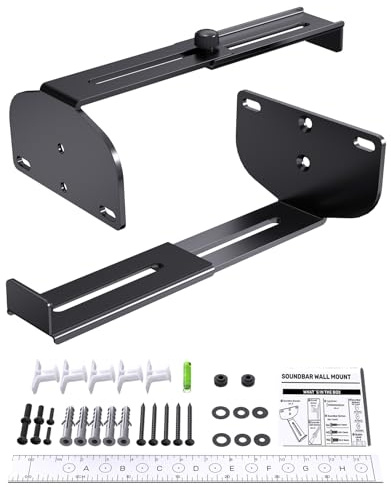 Bolunber Soundbar Wandhalterung für Samsung, Bose, Vizio, LG, Sony, JBL, Sonos und vielen mehr [ MAX 16kg] Tiefe einstellbar (9.9 cm – 16.9 cm) für Universal Soundbar-Halterungen von