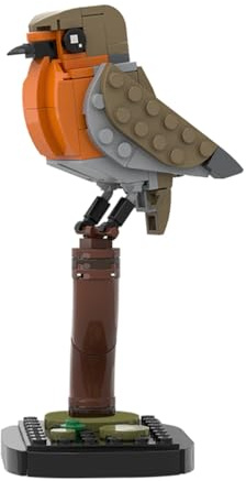 Lunaro Ensemble de blocs de construction Robin Bird (125 pièces), kit de modèle d'oiseau de jardin britannique agréé par les concepteurs pour l'apprentissage de la vapeur et la présentation à la