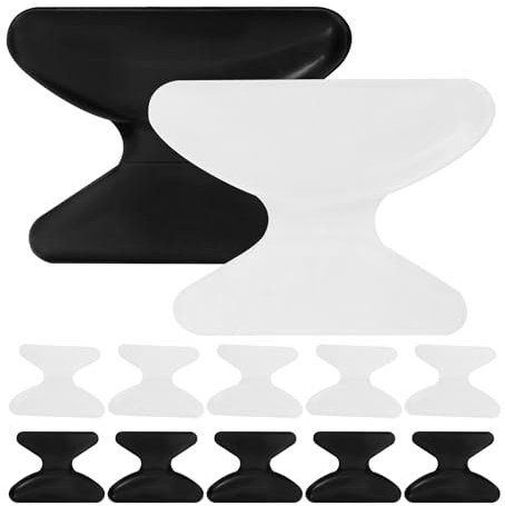NOLITOY 10 Paia di Naselli Adesivi Antiscivolo in Silicone per Occhiali da Vista da Sole Protezione e Mantenimento della Forma, Colore Nero