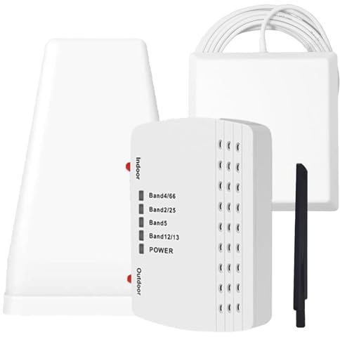 Cell Phone Signal Booster for Home, Up to 6000 Sq.Ft,Cell Phone Signal Booster with 2 Indoor Antennas for Band 66/2/4/5/12/17/13/25
