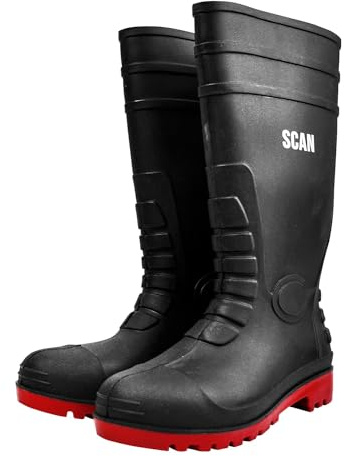Scan SCAFWWELL9 Industrial Work Safety Wellington Boots Steel Toe Cap- Size 9