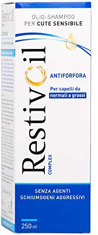RestivOil Complex Olio Shampoo Delicato Antiforfora per Capelli da Normali a Grassi con Azione Antiseborroica e Anti Prurito, Shampoo Senza Schiuma, 250 ml