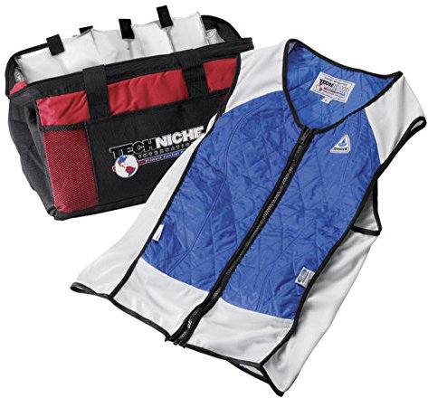 Techniche Hybrid Cooling Vest with both Hyperkewl Evaporative Cooling AND CoolPax PCM cooling, Black, XX-Large