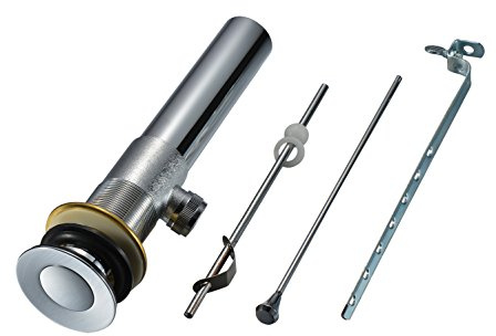 Purelux Bathroom Sink Drain Stopper Assembly with Lift Rod and Overflow, Chrome Finish