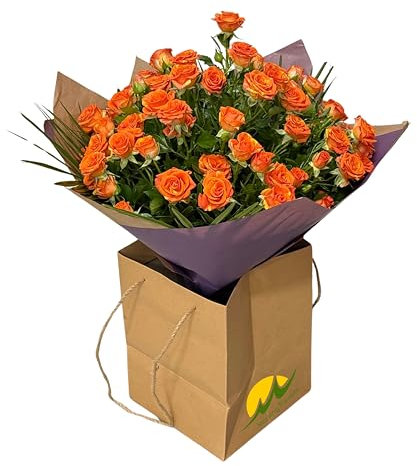 Bright Wish Bouquet - Fresh Flowers Seasonal Roses with Fast Delivery Flowers, Handcrafted Bright Box,
