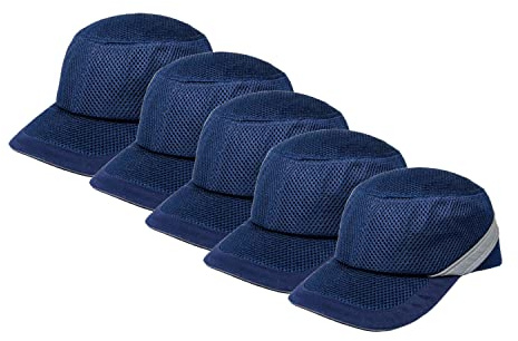 Zojo Baseball Bump Cap Hard Hat Helmet,5PCS Reflective Breathable Lightweight Safety Cap for Men and Women (5PCS-Mesh Navy Blue)