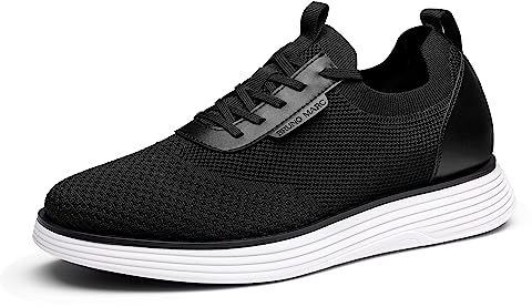 Bruno Marc Men's Breathable Knit MaxFlex III Mesh Dress Sneakers, Lightweight Lace Up Casual Business Oxfords Comfortable Shoes,Size 8,Black/White,SBOX2317M