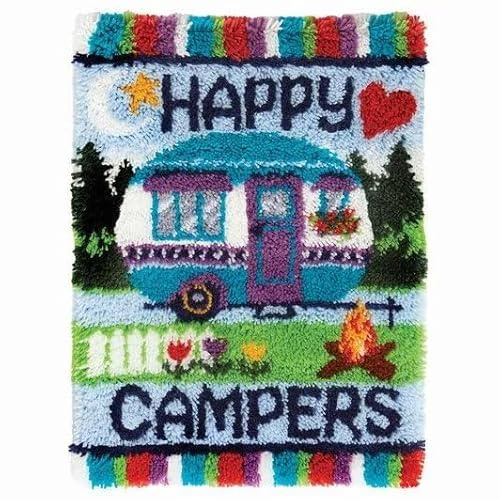 Myriad Choices Latch Hook Kits Cute Bus 50X38CM, Latch Hook Rug Kit Cross Stitch Rug Making Kit for Adults and Kids, Carpet Making Crochet Kits Embroidery Kits Needlework DIY Crafts for Home Decor