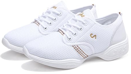 Kraftpaid Zapatillas de Baile Mujer de Malla con Cordones,Zapatillas de Baile,Tenis de Baile para Mujer,Mujer Zapatos Aire Libre Deportes Danza,Split Sole,Transpirables,para Danza FolclóRica Infantil
