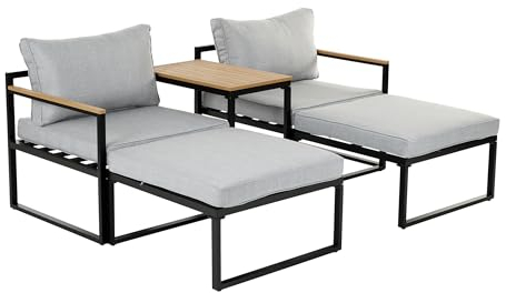 Greemotion Lounge-Set Retiro, Gartenlounge, anthrazit, grau, 5tlg.
