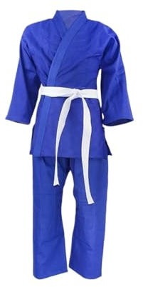 LSNNMU Judoanzug Judo-Gi-Uniform-Kostüme, langärmeliger Karate-Anzug for Profis, Anfänger, Judo-Anzüge, Blau FüR Das Training(190cm)