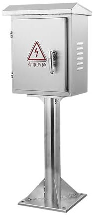 Boîte de jonction électrique d'extérieur en acier inoxydable – Colonne de charge au sol résistante aux intempéries avec verrous de sécurité et plaques de montage pour boîtier d'équipement électrique