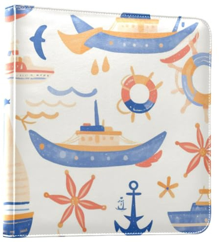 Foiosoh Álbum de fotos con diseño de barco de mar azul profundo para fotos, páginas autoadhesivas, álbumes de fotos universitarios, 4 x 6 pulgadas