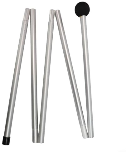 Poteau de tente - Mât télescopique réglable - Convient pour les accessoires de tente de camping (tête plate de 2 m)