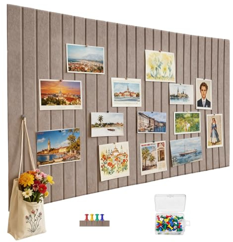 Stor filt anslagstavla, 40 x 60 cm dekorativ anslagstavla av filt, vikbar fototavla planeringstavla planeringstavla bulletinbräda väggdekoration för kontor, barnrum och hem, kamel