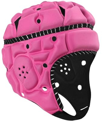 Gralara Casco da Rugby per Bambini, Regolabile E Traspirante, per Mischia, Protezioni per La Testa da Rugby per Lanciatori di Football Americano, Allenamento, Rosa