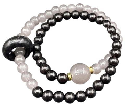 HINAYOSAN Elastisk stretch bönpärlor för dubbel ögla handgjorda träsmycken unisex handkedja