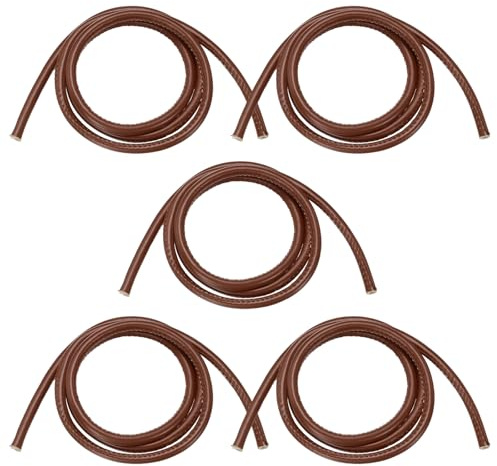QUARKZMAN 5Pcs 6mm 1 Yard Corda In Pelle PU Per DIY Donna Cintura Allacciatura Vita Cintura Abito Sostituzione Cintura Borsa Marrone Scuro