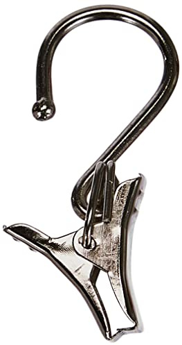 GARDINIA Seilklammer für Seilspanngarnituren, Zum Aufhängen von Gardinen und Vorhängen, Stabil, 20 Stück, Metall, Nickel