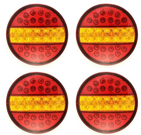 4 x Lampes Hamburger feux arrières LED 24 V Camion Remorque Châssis Caravane, socle basculant