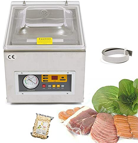 Vakuumförpackare, 120 W rostfritt stål film svetsmaskin vakuumtätare dubbel svetsning vakuumförpackare för hem och kommersiellt bruk, 1–4 st/min