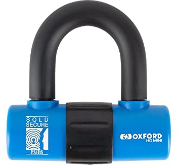 Oxford Productos LK181 HD Mini U Lock 14mm Bicicleta Diamante y Motocicleta Oro Vendido Seguro. Bloqueo de disco