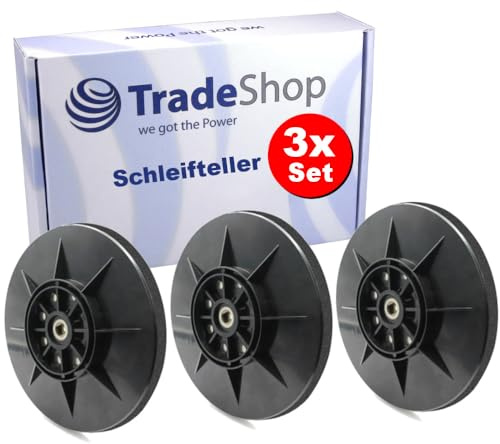 3x Trade-Shop Klett Schleifteller/Haftteller/Stützteller 225mm kompatibel mit Powerplus X 0476, X 0477, X 0478, Pattfield PE-710 TBS