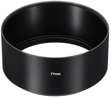 PATIKIL 77mm Paraluce, Paraluce con Superficie Opaca a Lunga Distanza Interno Antiriflesso con Panno per Pulizia per Obiettivo Fotocamera, Nero