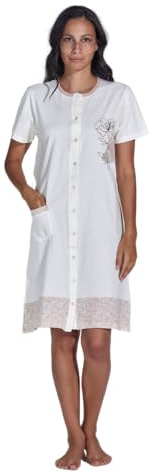 Camicia da Notte Donna 100% Cotone Primaverile Estiva Maglia da Notte Lunga Fantasia a Scelta Elegante, Taglia 44 46 48 50 52 54 56 58 60 (Taglie Forti)