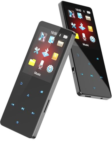 64 GB Reproductor MP3 Bluetooth 5.3 Reproductor MP3 de música portátil mp3 con Radio FM, imágenes, grabaciones, Libros electrónicos, podómetro, Reproductor mp4,Reproductor Musica niños Sonido HiFi