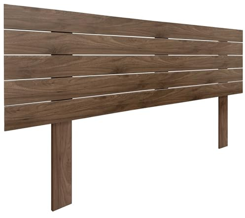 DHOME Tête de lit en Bois MDF Recyclé avec Pieds Lit Horizontal Style Palettes Quincaillerie Incluse (Noyer Bois, 160cm)
