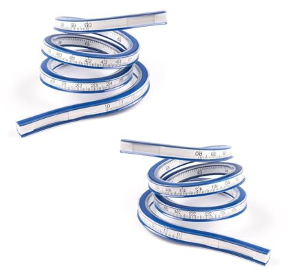 2 Pièces Règle Courbée Flexible, Règle Souple, Regle Plastique Souple, Rgle Incurvé, Règle Serpent, Règle Courbe Plastique, pour Bureau Ecole Studio Dessin Technique Vêtement Menuiserie