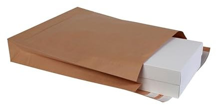 100x E-Commerce-Mailer Versandtüte Versandbeutel 450 x 570 mm A2 Selbstklebestreifen + Retourenstreifen 120g/qm Braun Faltentasche Versandtasche Umschlag