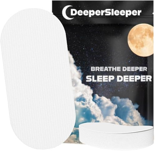 DeeperSleeper White Mouth Tape Sleep Strips – Anti-Snoring, Dry Mouth Prevention, Nose Breathing Sleep Aid for Deeper Rest – Hypoallergenic, Comfortable & Skin-Safe