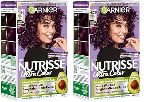 Garnier Nutrisse Farbsensation Intensive Dauerhafte Haarfarbe 4.26 Ultra Violett mit spezieller Reflex-Boost-Technologie (Packung mit 2)
